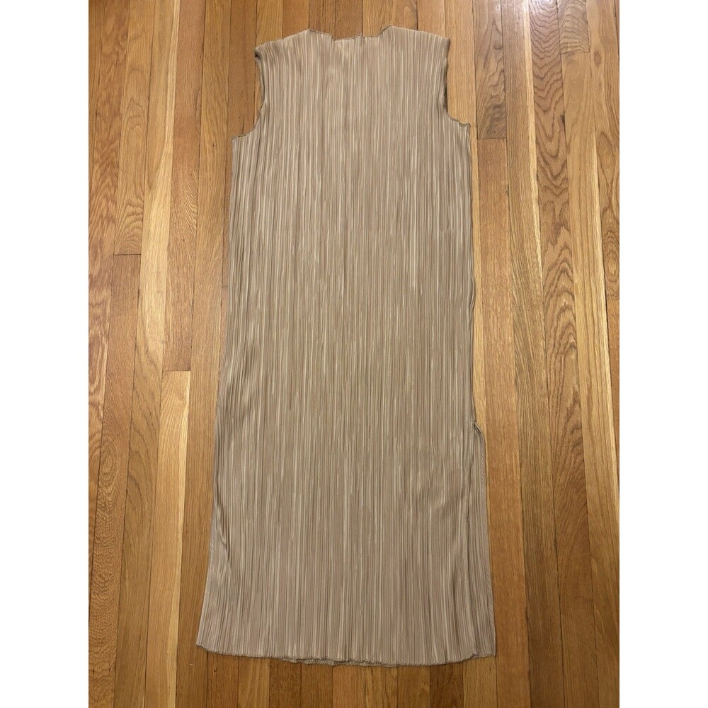 Anine Bing Melanie Pleated Midi Dress Brown Size M Sleeveless Slit - Picture 8 of 9
